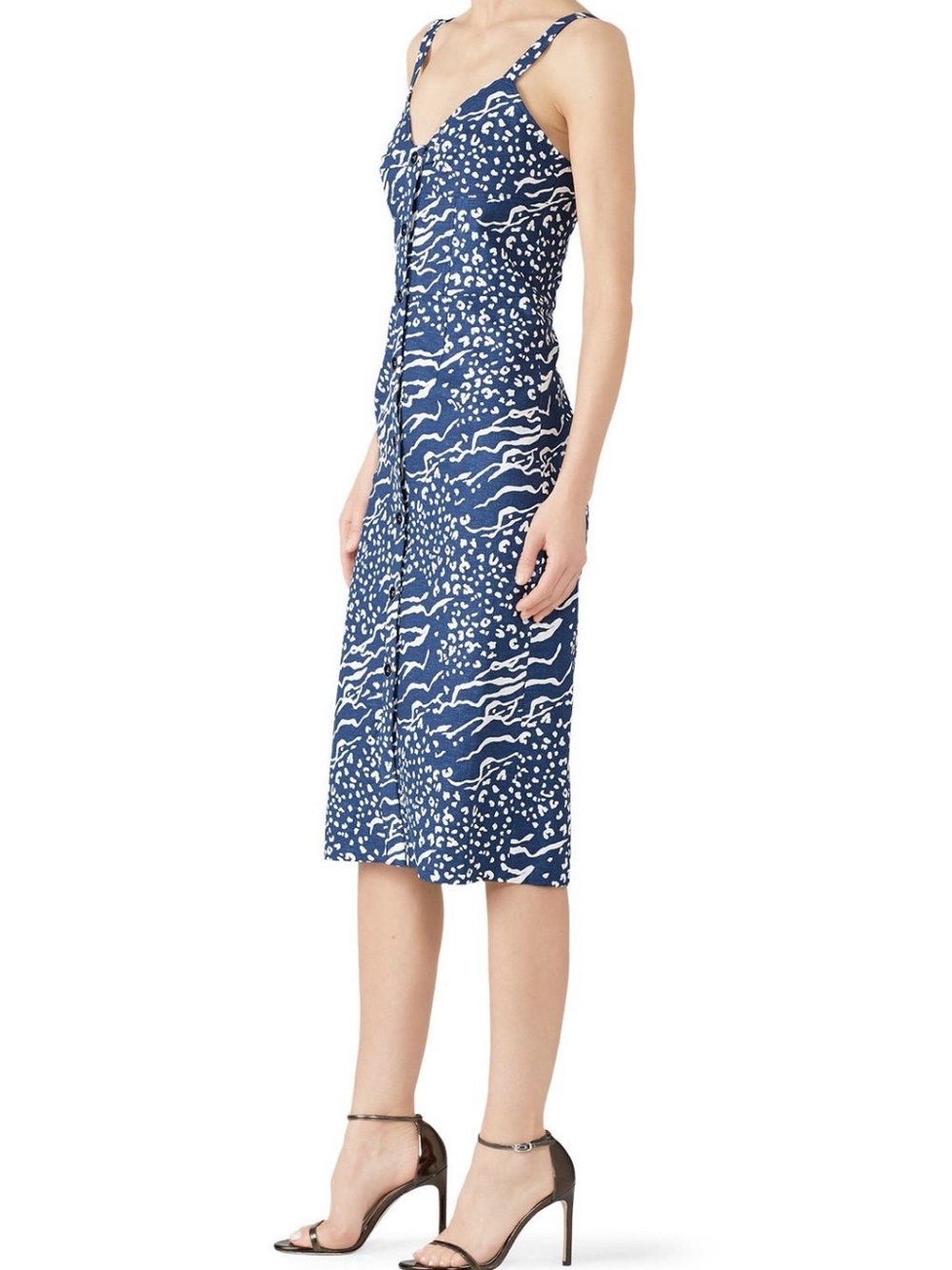 Tanya Taylor~Blue & White Printed Antonia Dress~Size 2~$495~ - Picture 2 of 7